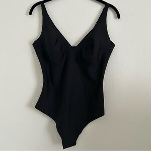 Skims Body Plunge Thong Bodysuit in Onyx size 2X